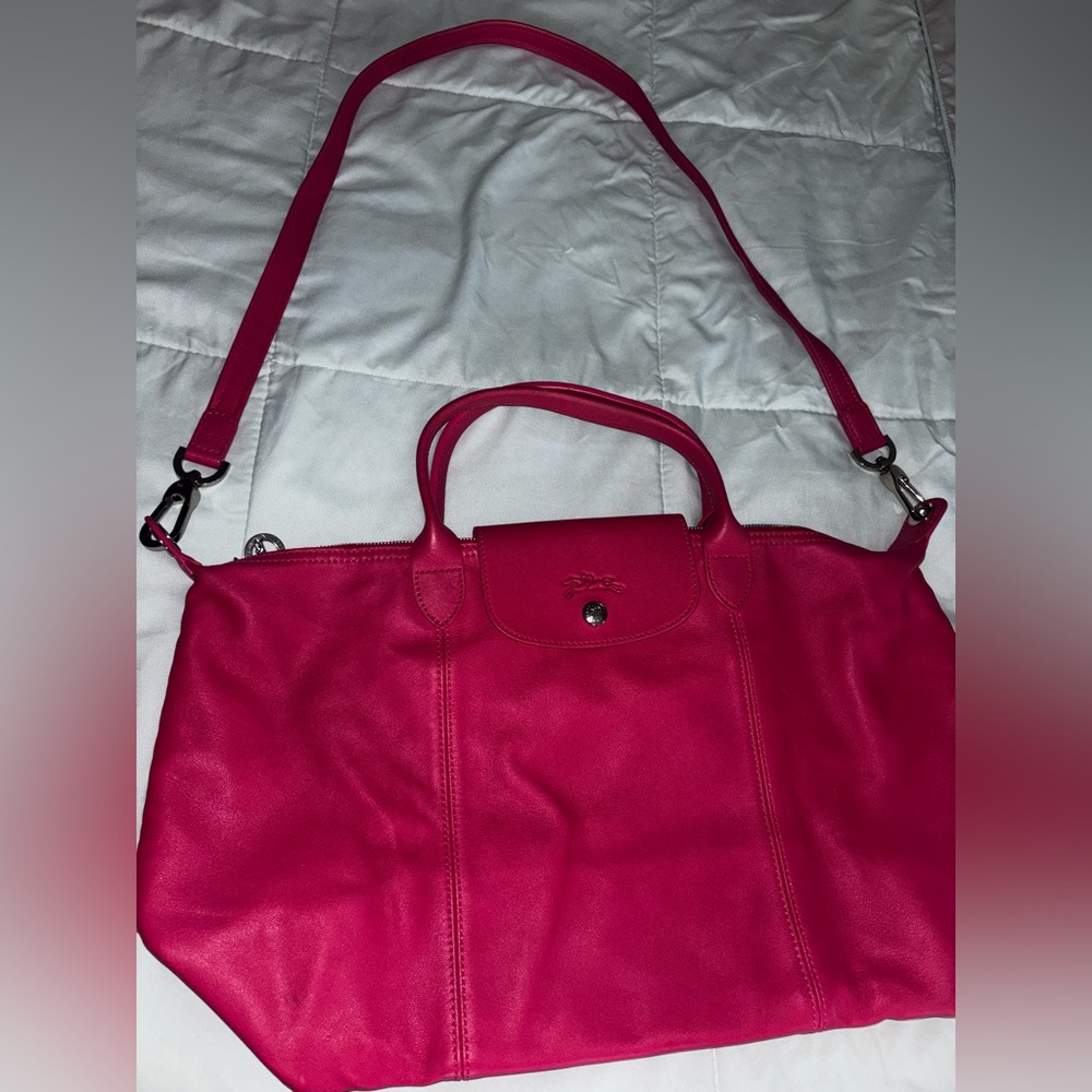 Longchamp Pink Shoulder Bag with Structured Design